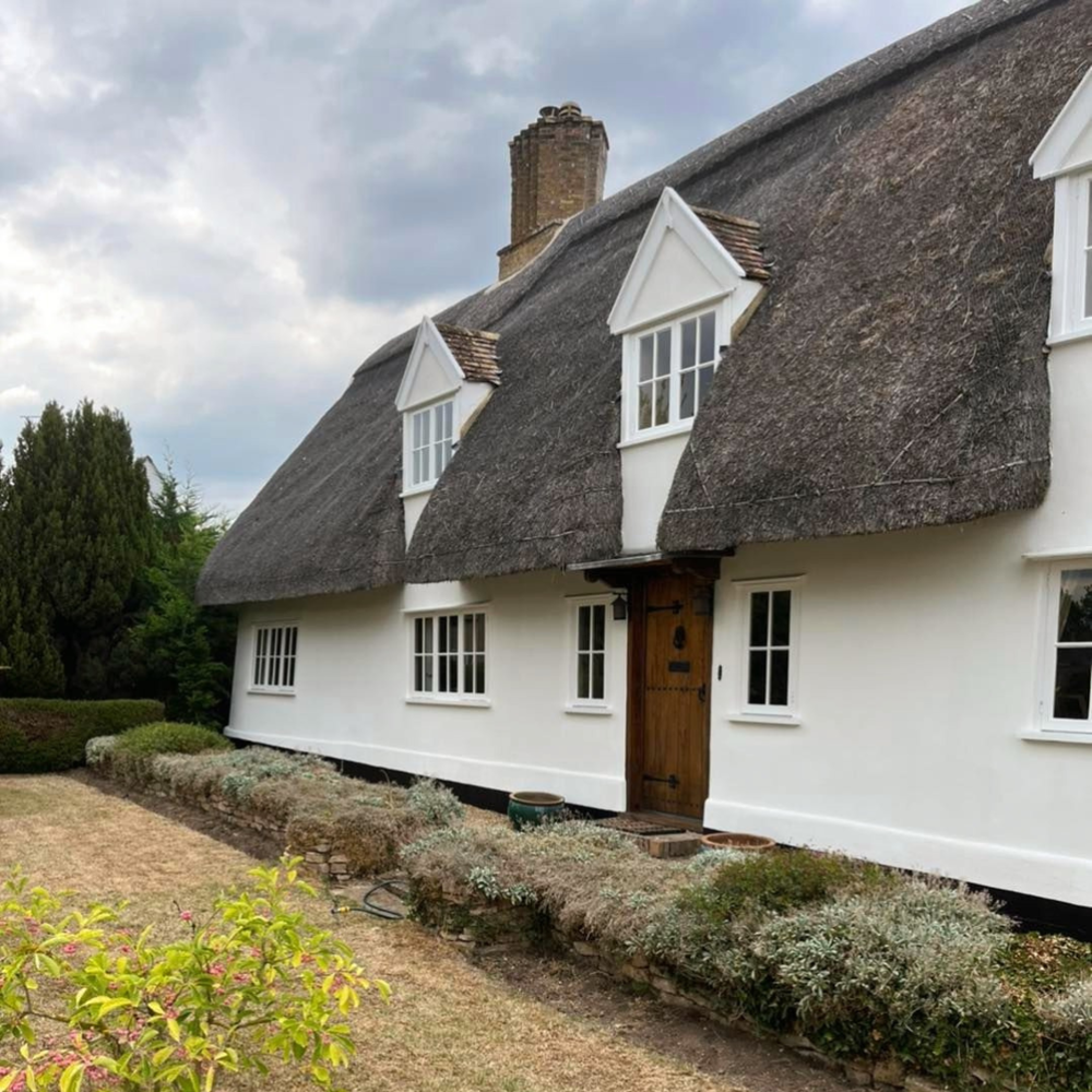 White masonry house exterior